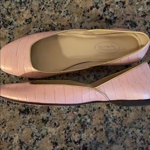 Talbots pink snakeskin flats